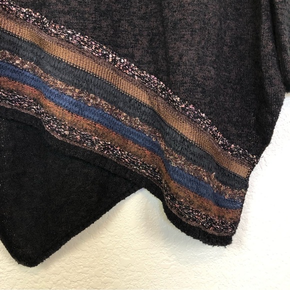 Soft Surroundings Brown Asymmetrical Striped Hem  Sweater size Small - Picture 2 of 7